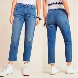 SUNDRY Star Stamped Cropped Straight Leg Mid Rise 26 NEW